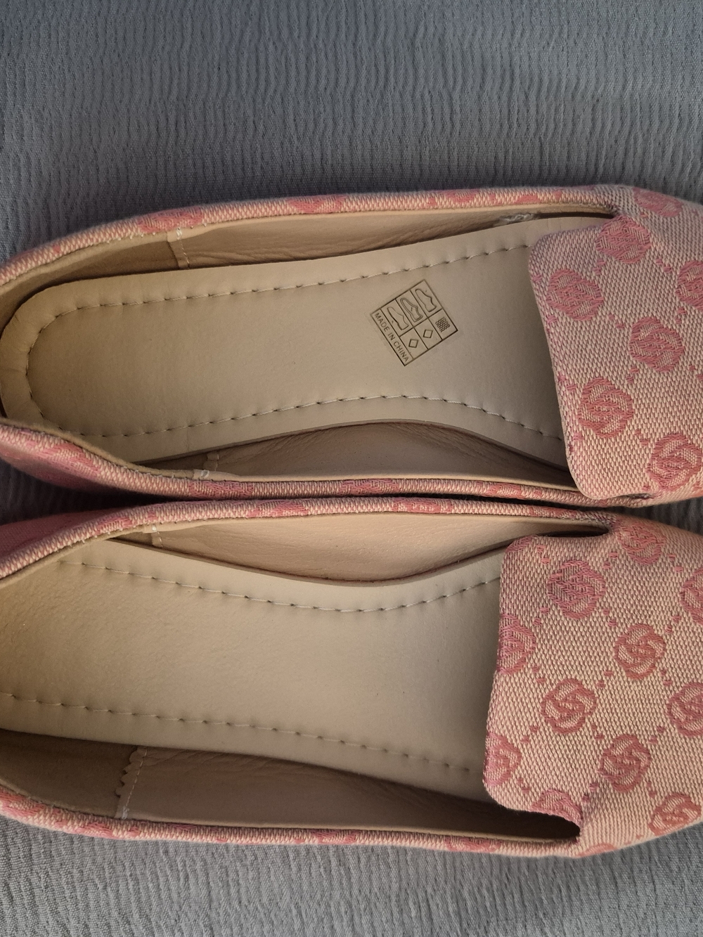 Women’s Pink Patterned Slip-On Flats